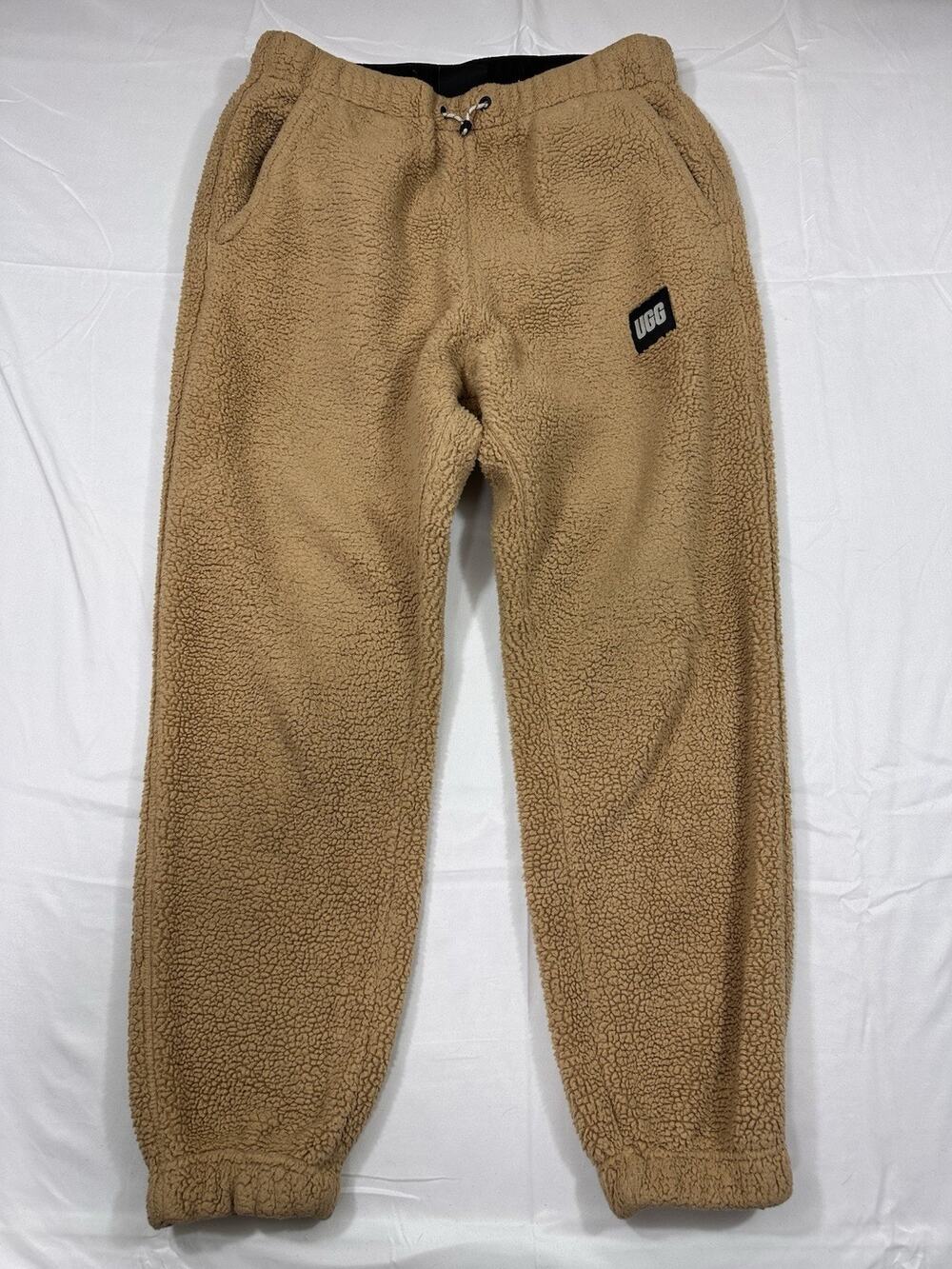Ugg Women’s Fleece Sherpa Jogger Tan Sweatpants Size Medium